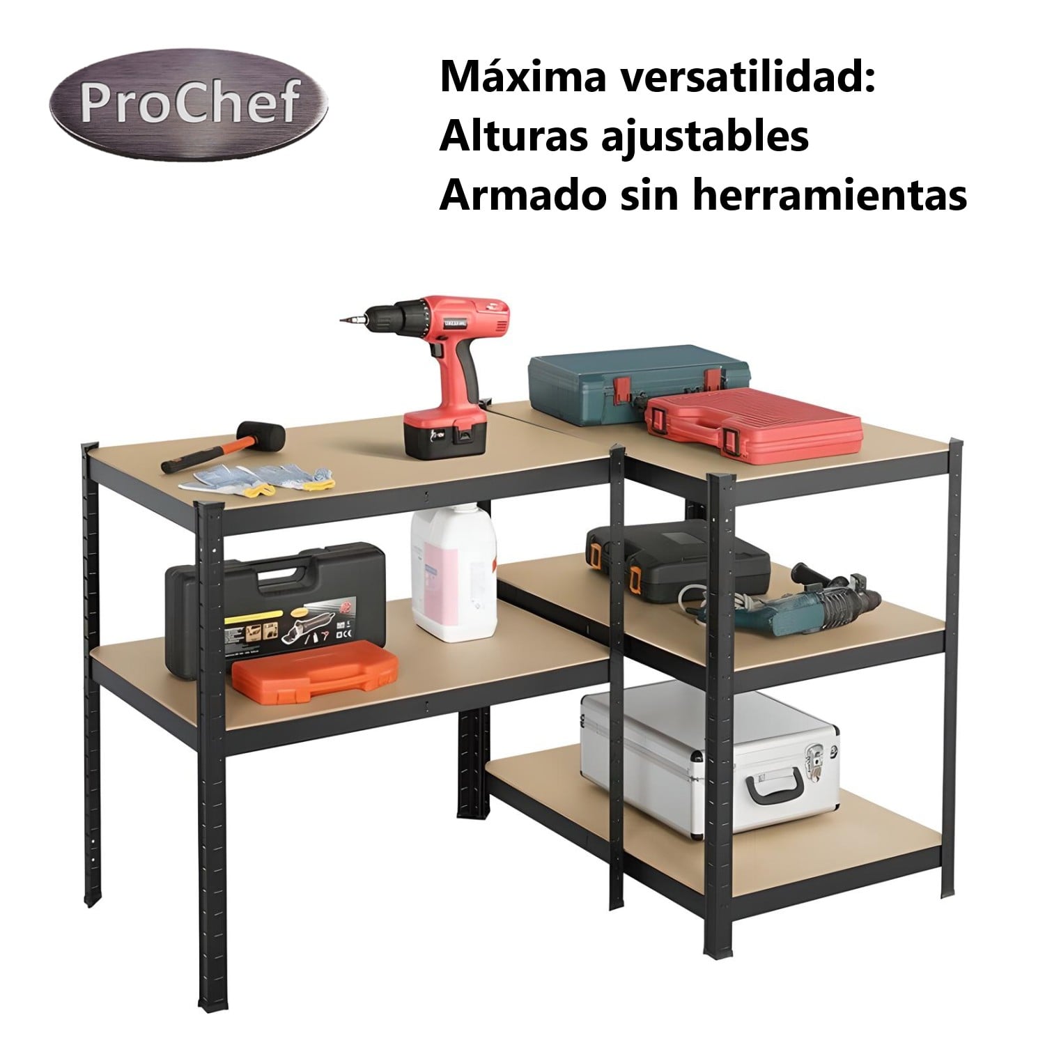 ESTANTE 90X40X180 CM ACERO PINTADO 5 BAND. 875 KG - 3