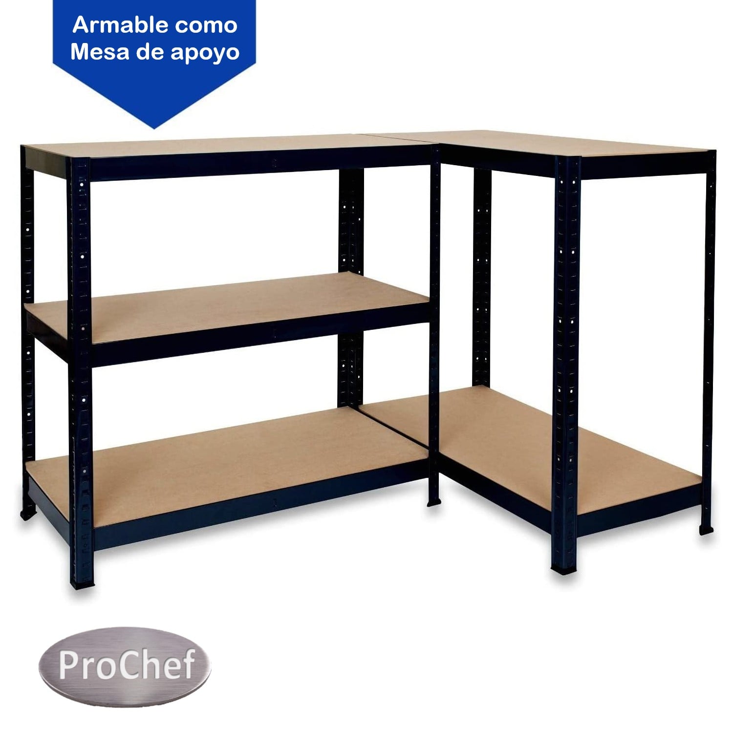 ESTANTE 90X40X180 CM ACERO PINTADO 5 BAND. 875 KG - 4