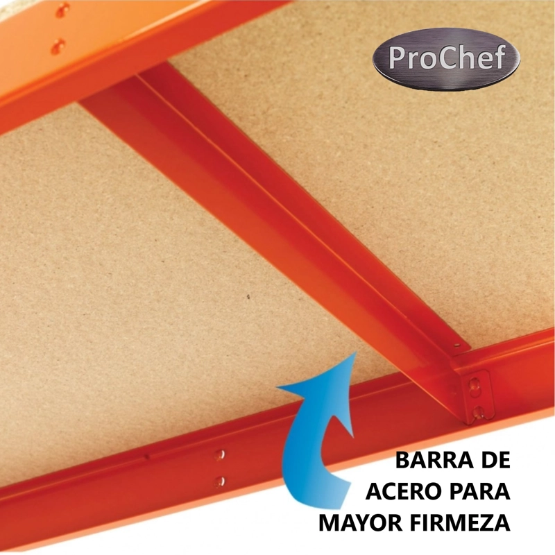 MESÓN PROCHEF BANCO TRABAJO TALLER 120X60 CM ACERO - 6