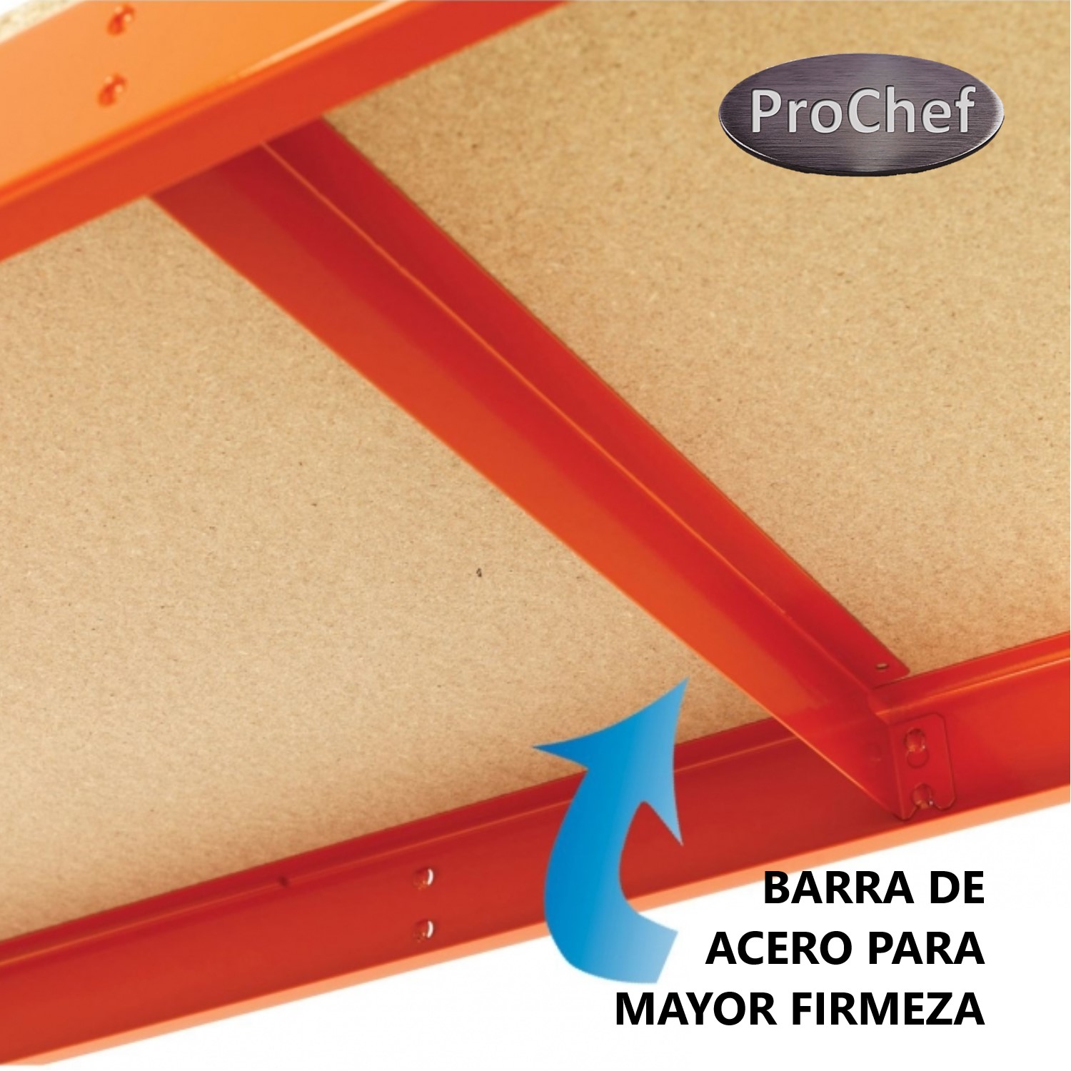 MESÓN PROCHEF BANCO TRABAJO TALLER 180X60 CM ACERO - 5