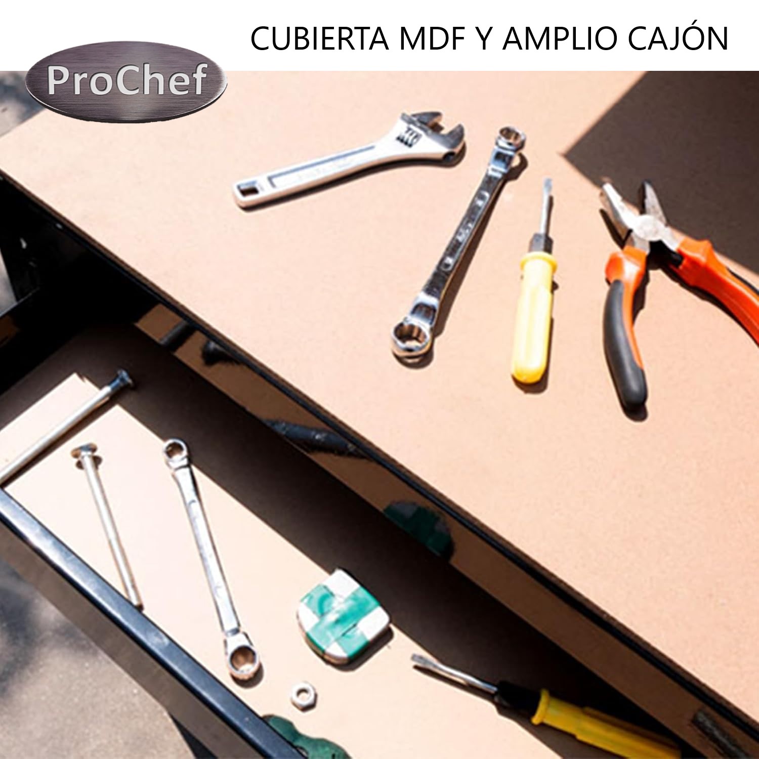 MESON BANCO DE TRABAJO CON CAJON Y RESPALDO 120X60 CM. - 5