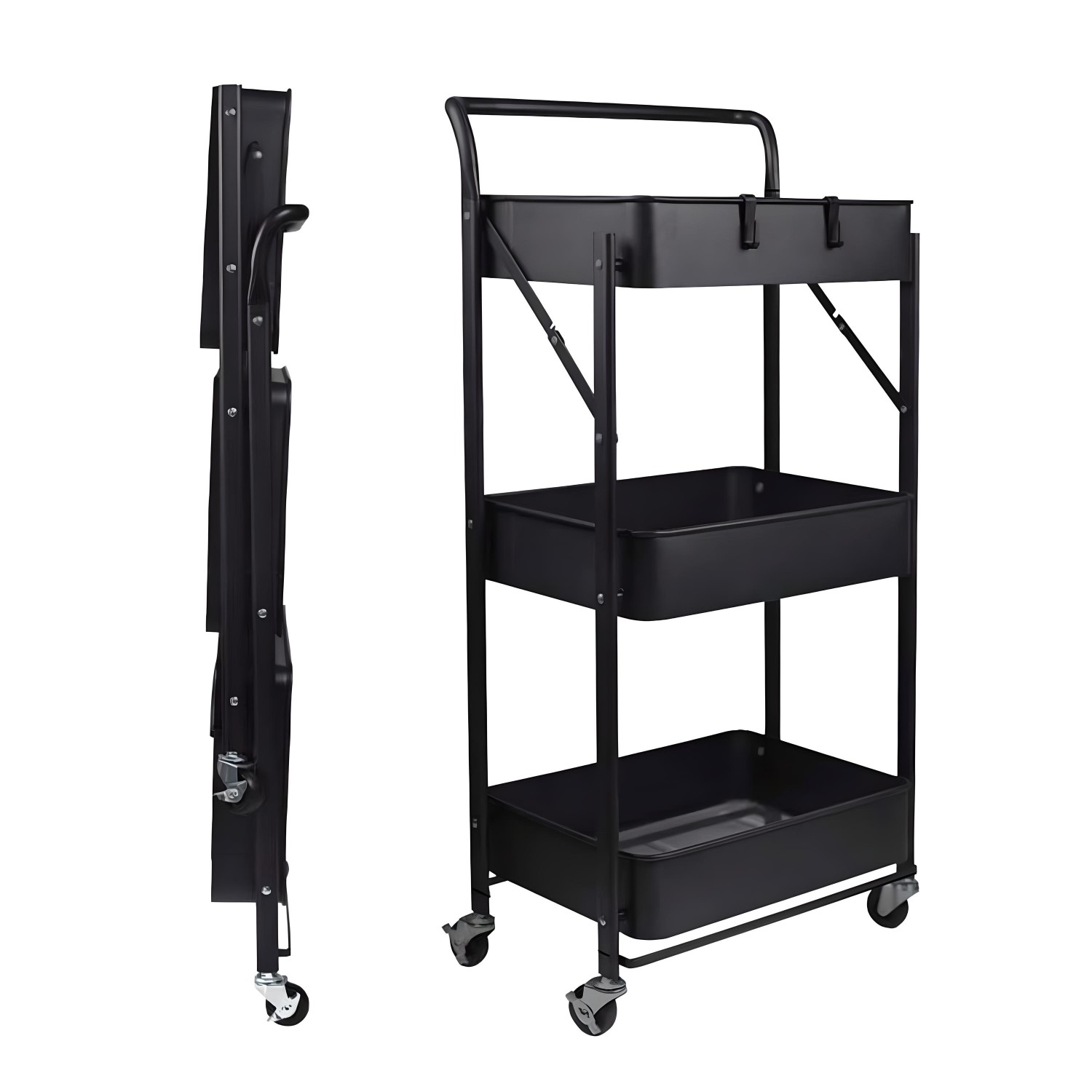 CARRO PROCHEF MULTIUSO PLEGABLE NEGRO 45 X 30 X 88 CM - 2