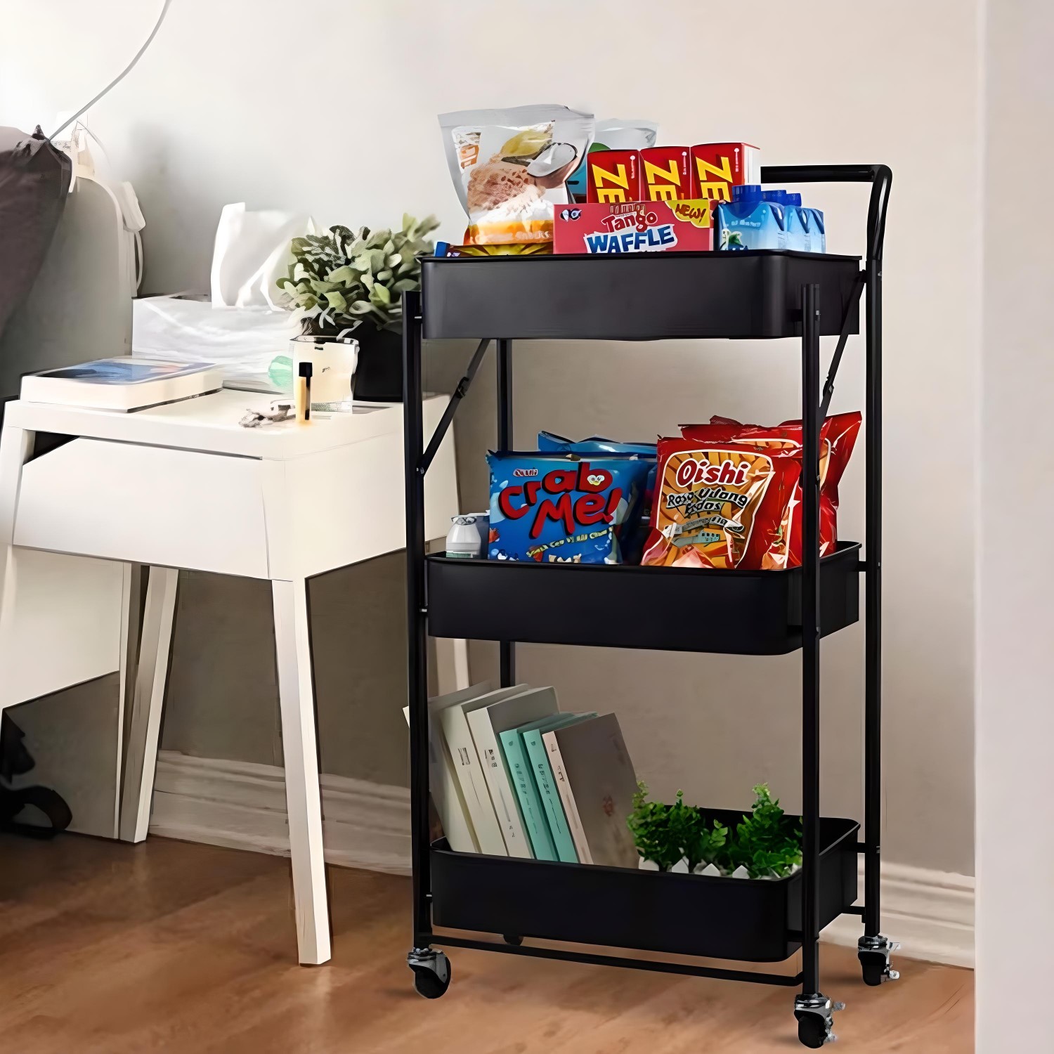 CARRO PROCHEF MULTIUSO PLEGABLE NEGRO 45 X 30 X 88 CM - 3