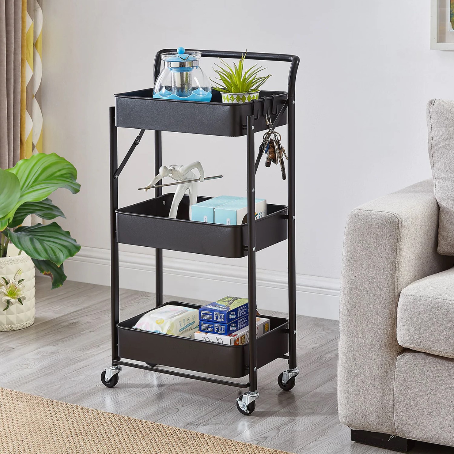 CARRO PROCHEF MULTIUSO PLEGABLE NEGRO 45 X 30 X 88 CM - 7