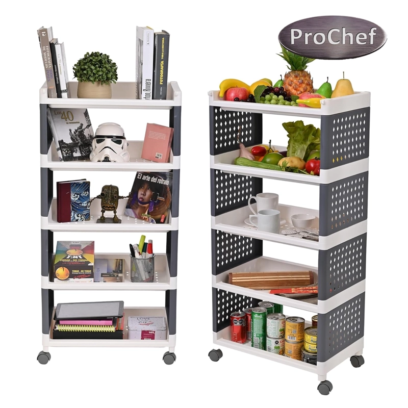 CARRO PROCHEF ESTANTE ORGANIZADOR PLASTICO 5 BANDEJAS REMOVIBLES - 6