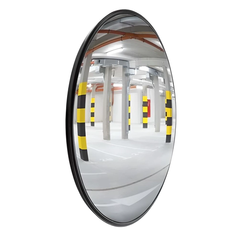ESPEJO 30 CM. CURVO CONVEXO PARA MURO BASE EN COLOR NEGRO - 2