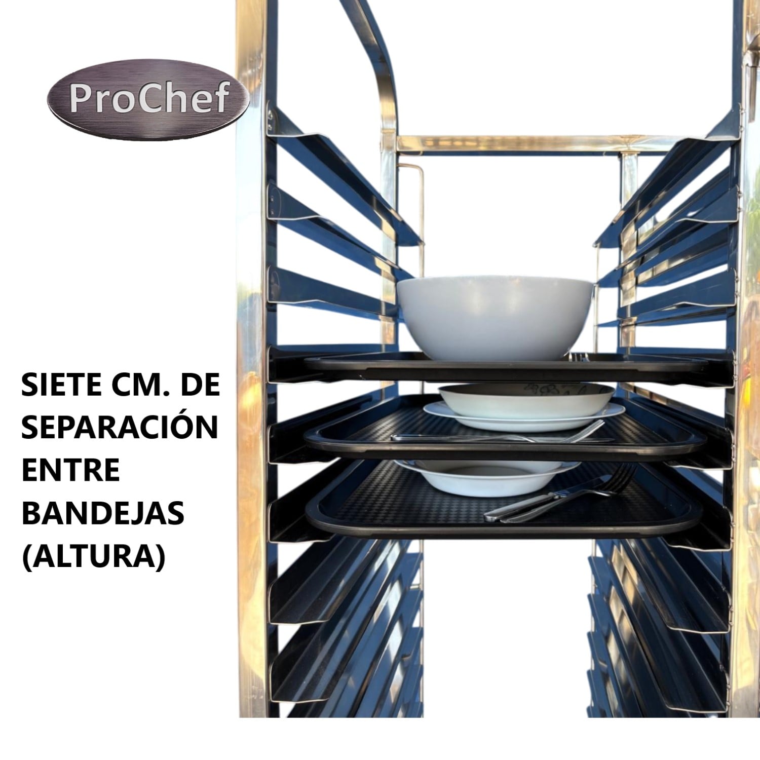 CARRO PROCHEF BANDEJERO ACERO INOX 20 BANDEJAS CASINO 35X45 CM - 6