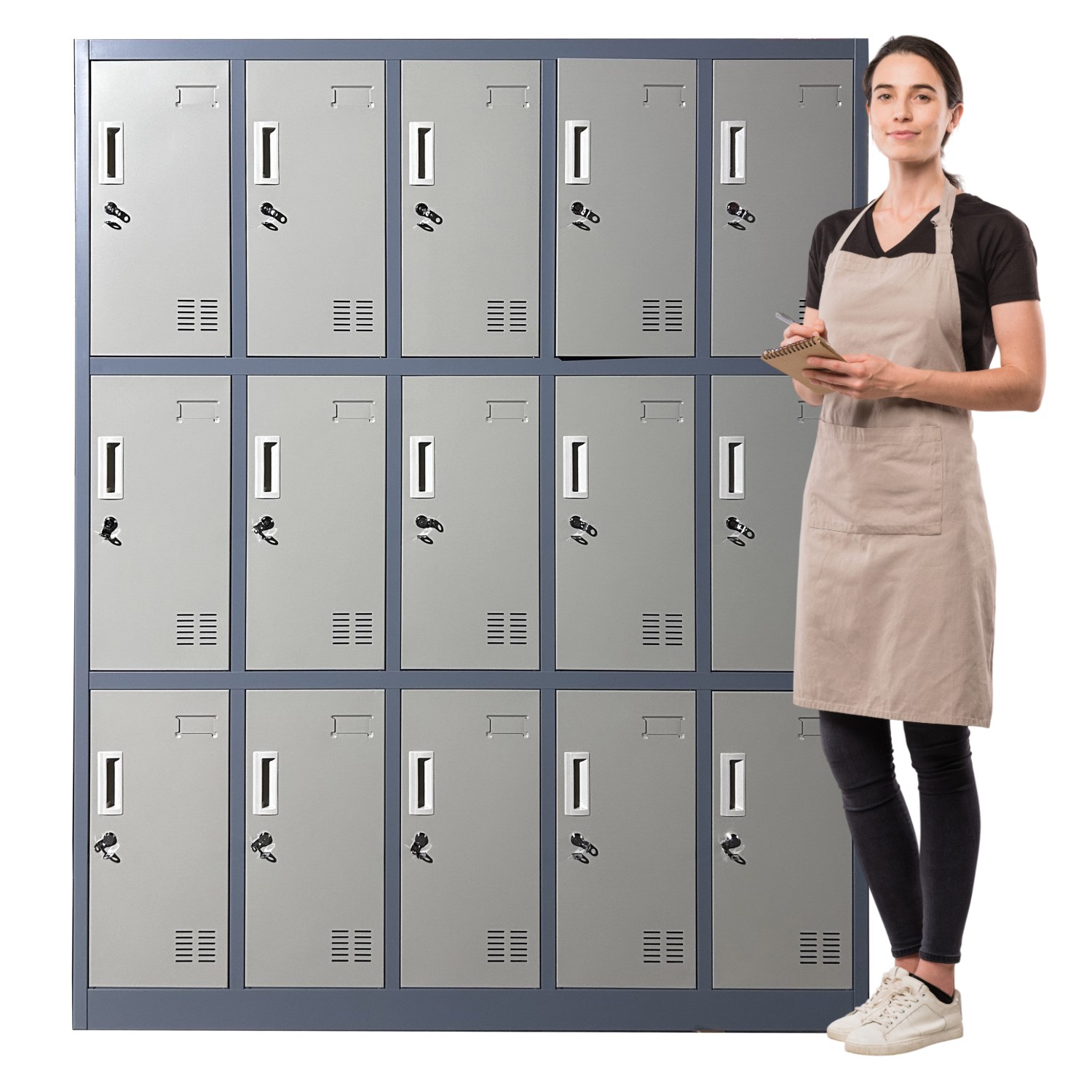LOCKER CASILLERO METALICO 5 CUERPOS 15 PUERTAS - 2