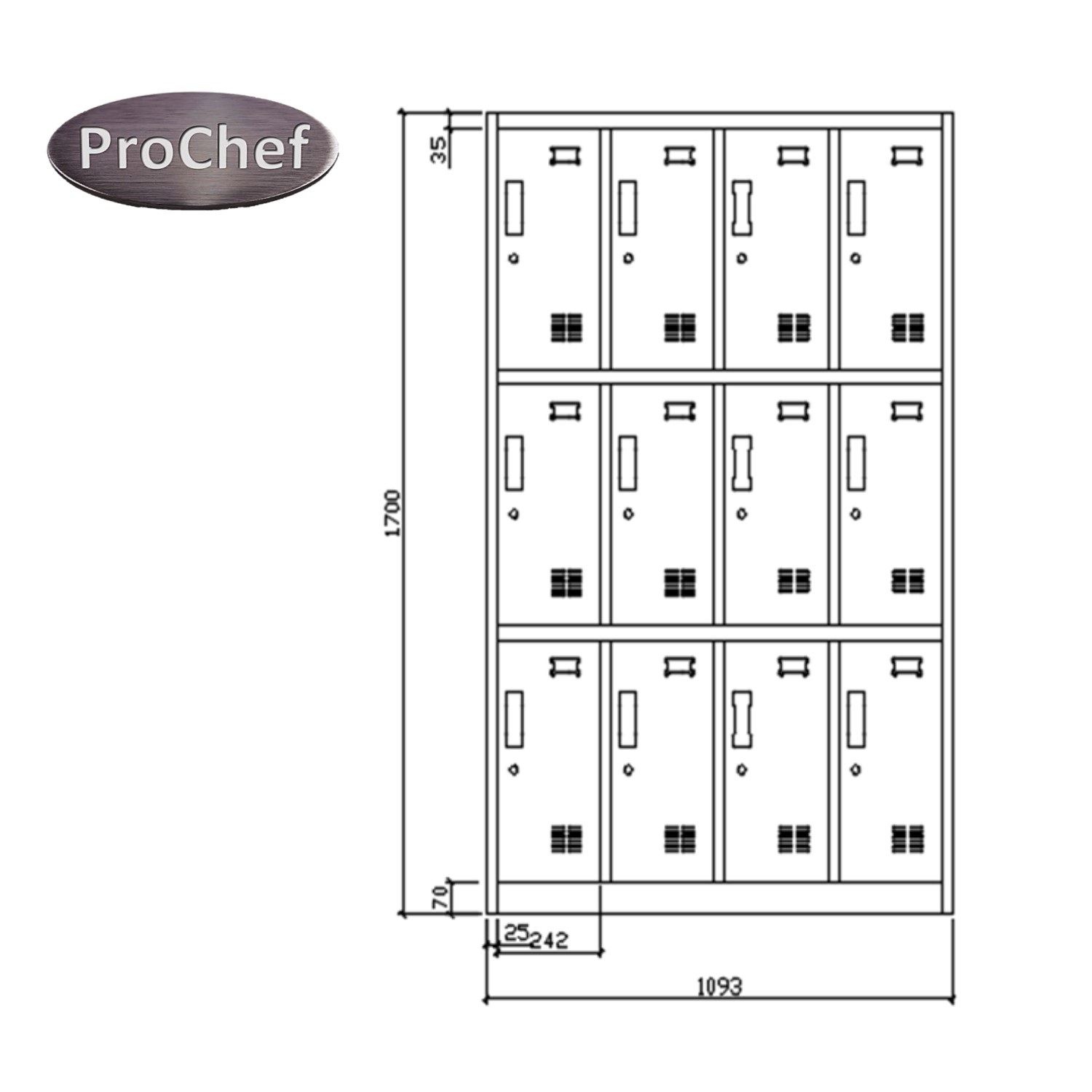 LOCKER CASILLERO METALICO 4 CUERPOS 12 PUERTAS - 7