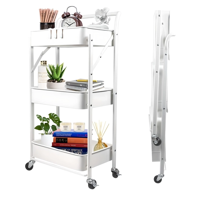 CARRO MULTIUSO PLEGABLE ACERO BLANCO 45X30X88 CM - 1