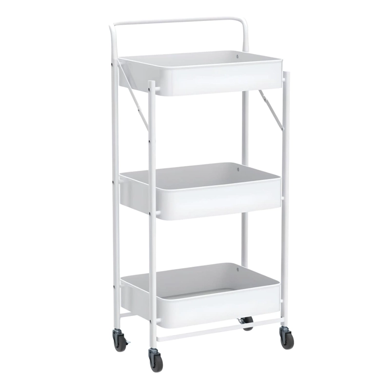 CARRO MULTIUSO PLEGABLE ACERO BLANCO 45X30X88 CM - 2