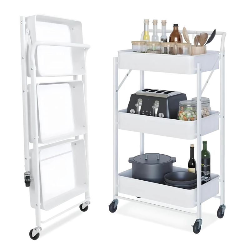 CARRO MULTIUSO PLEGABLE ACERO BLANCO 45X30X88 CM - 7