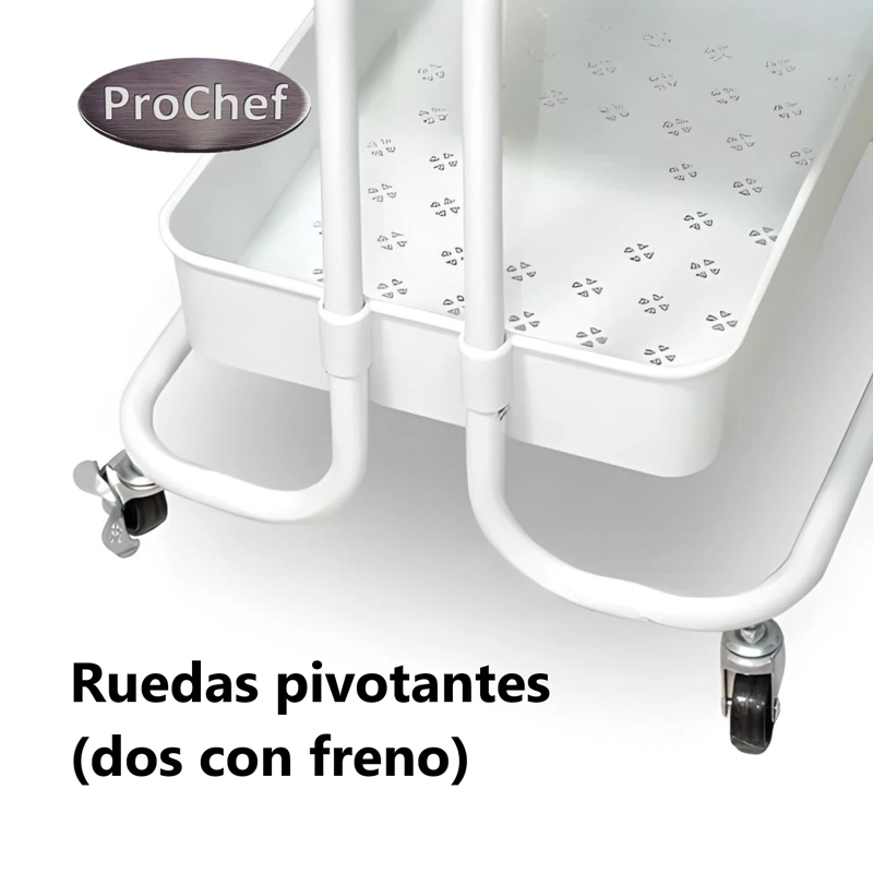CARRO ORGANIZADOR MULTIUSO BLANCO BANDEJAS PLASTICAS - 3