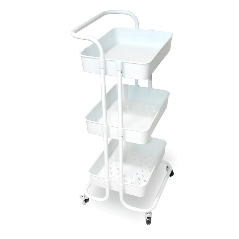 CARRO ORGANIZADOR MULTIUSO BLANCO BANDEJAS PLASTICAS - 7