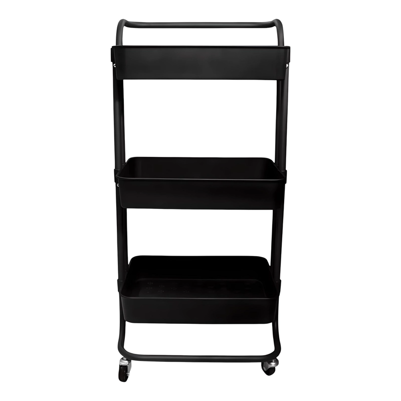 CARRO ORGANIZADOR MULTIUSO NEGRO BANDEJAS PLASTICAS - 9