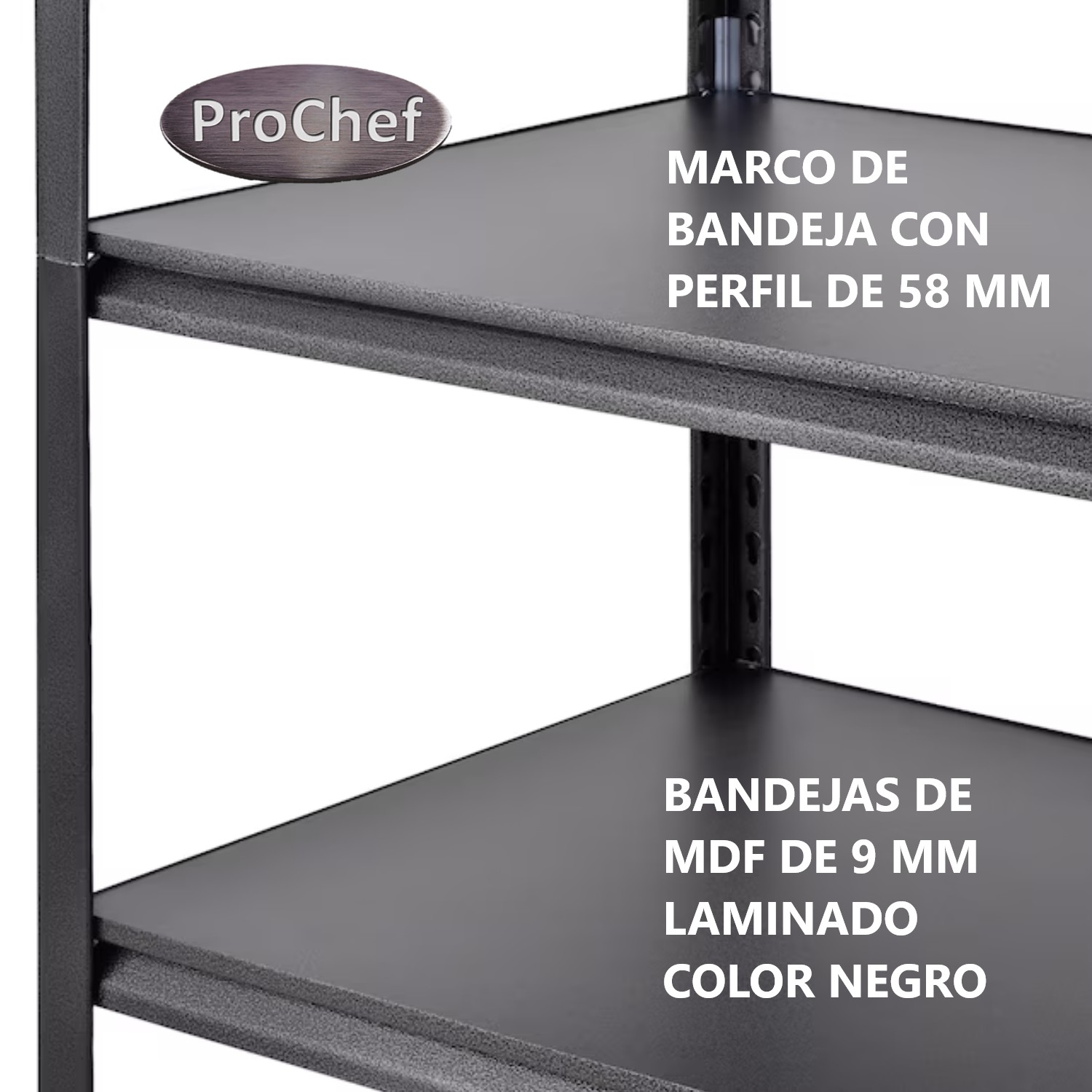 ESTANTE ACERO SIN RANURAS 90X45X180 CM. 1350 KG. - 4