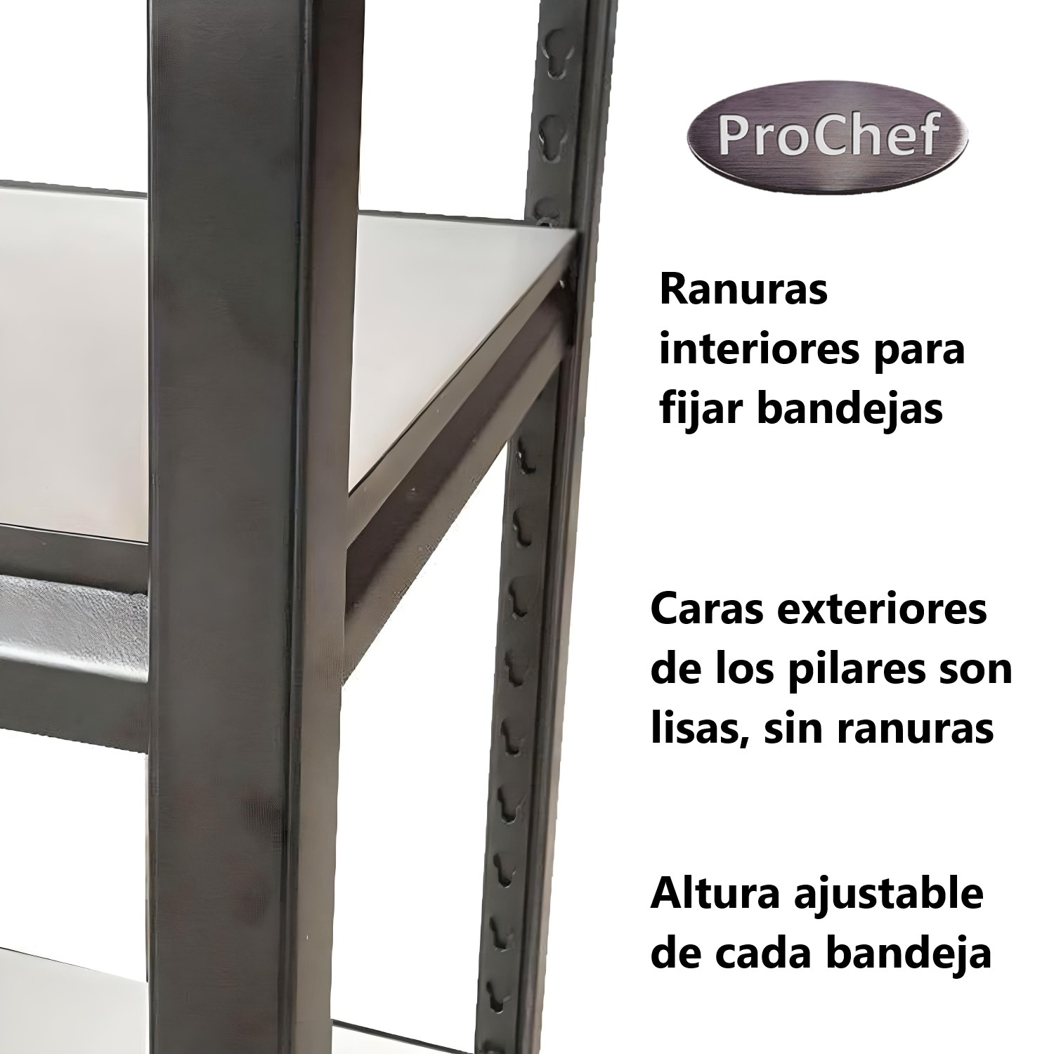 ESTANTE ACERO SIN RANURAS 120X45X180 CM. 1350 KG. - 6