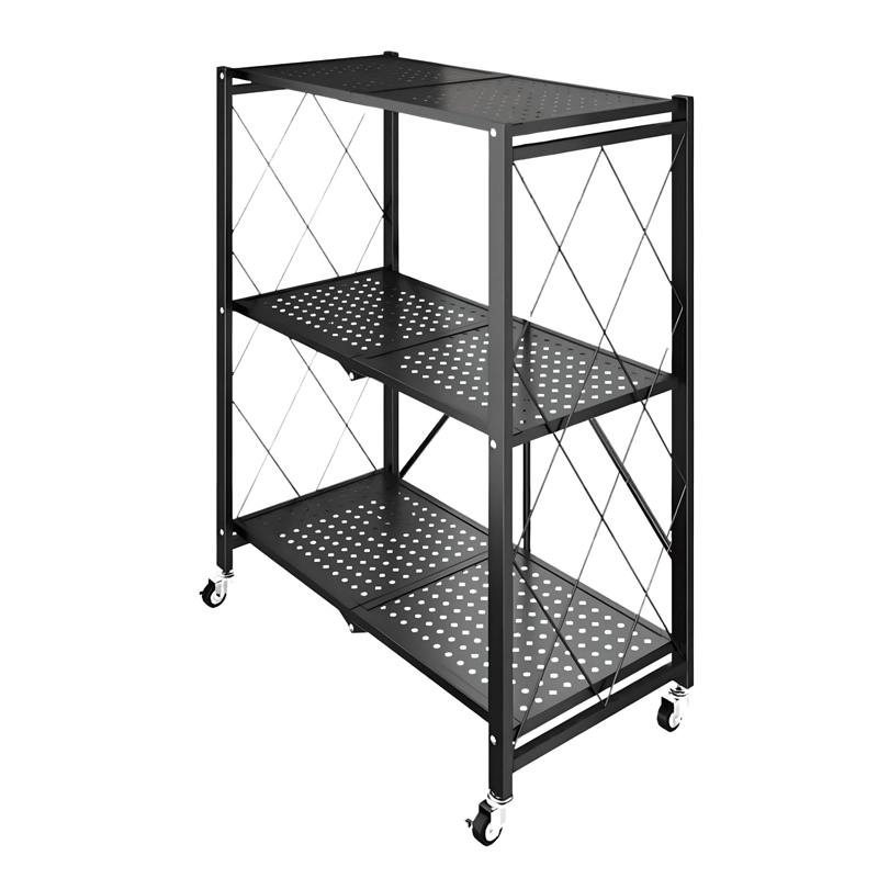 ESTANTE PLEGABLE DE ACERO CON RUEDAS. 3 BANDEJAS - 9