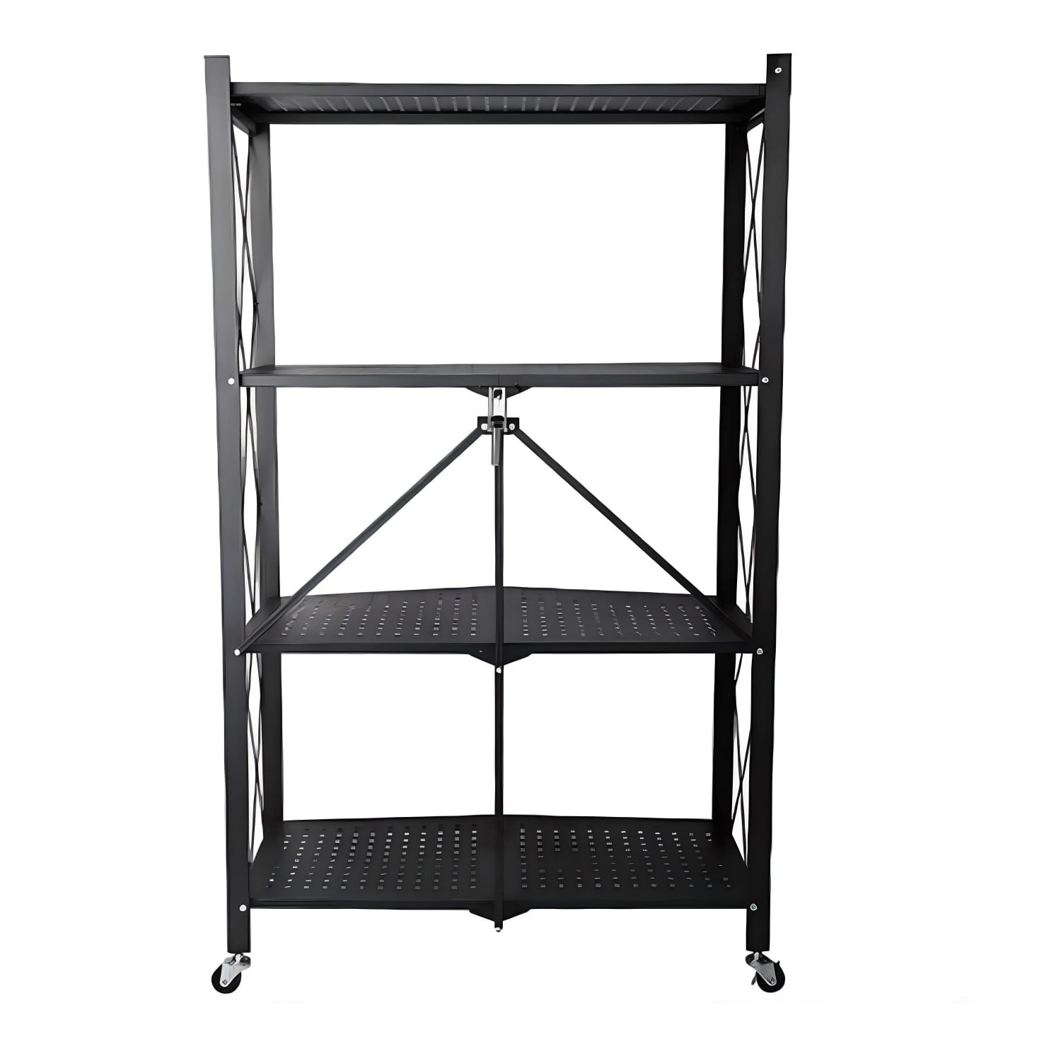 ESTANTE PLEGABLE DE ACERO CON RUEDAS. 4 BANDEJAS - 4