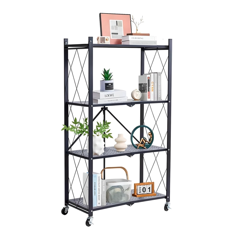 ESTANTE PLEGABLE DE ACERO CON RUEDAS. 4 BANDEJAS - 6