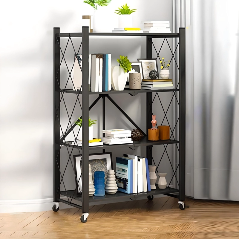 ESTANTE PLEGABLE DE ACERO CON RUEDAS. 4 BANDEJAS - 8