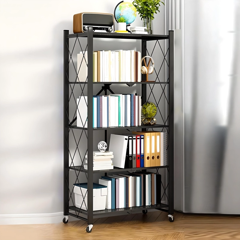 ESTANTE PLEGABLE DE ACERO CON RUEDAS. 5 BANDEJAS - 8