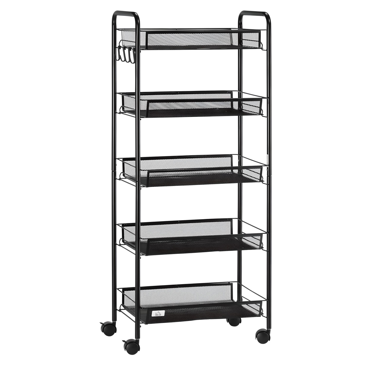 CARRO ORGANIZADOR MULTIUSO ACERO NEGRO 5 BANDEJAS REMOVIBLES - 1