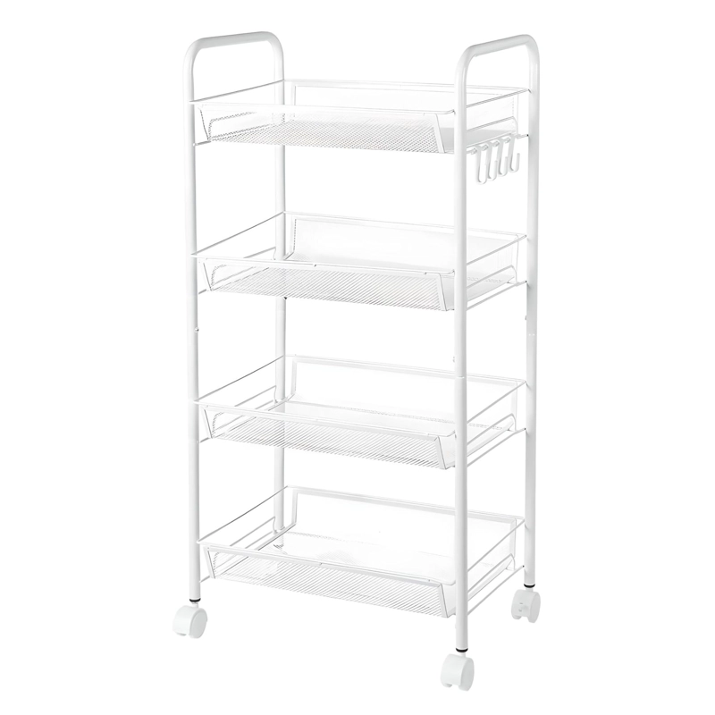 CARRO ORGANIZADOR MULTIUSO ACERO BLANCO 4 BANDEJAS REMOVIBLES - 1