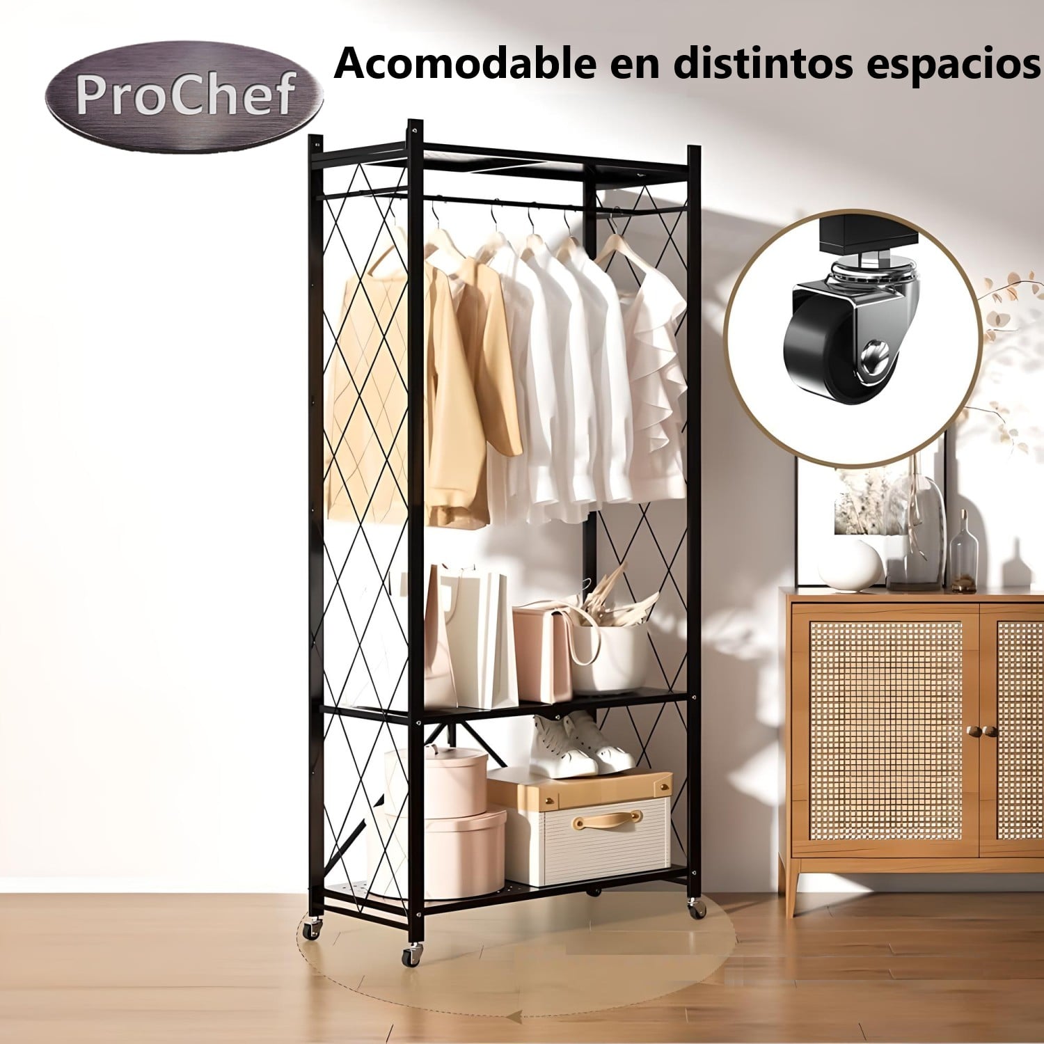 CLOSET ABIERTO PLEGABLE DE ACERO 158X71X32 CM. - 8