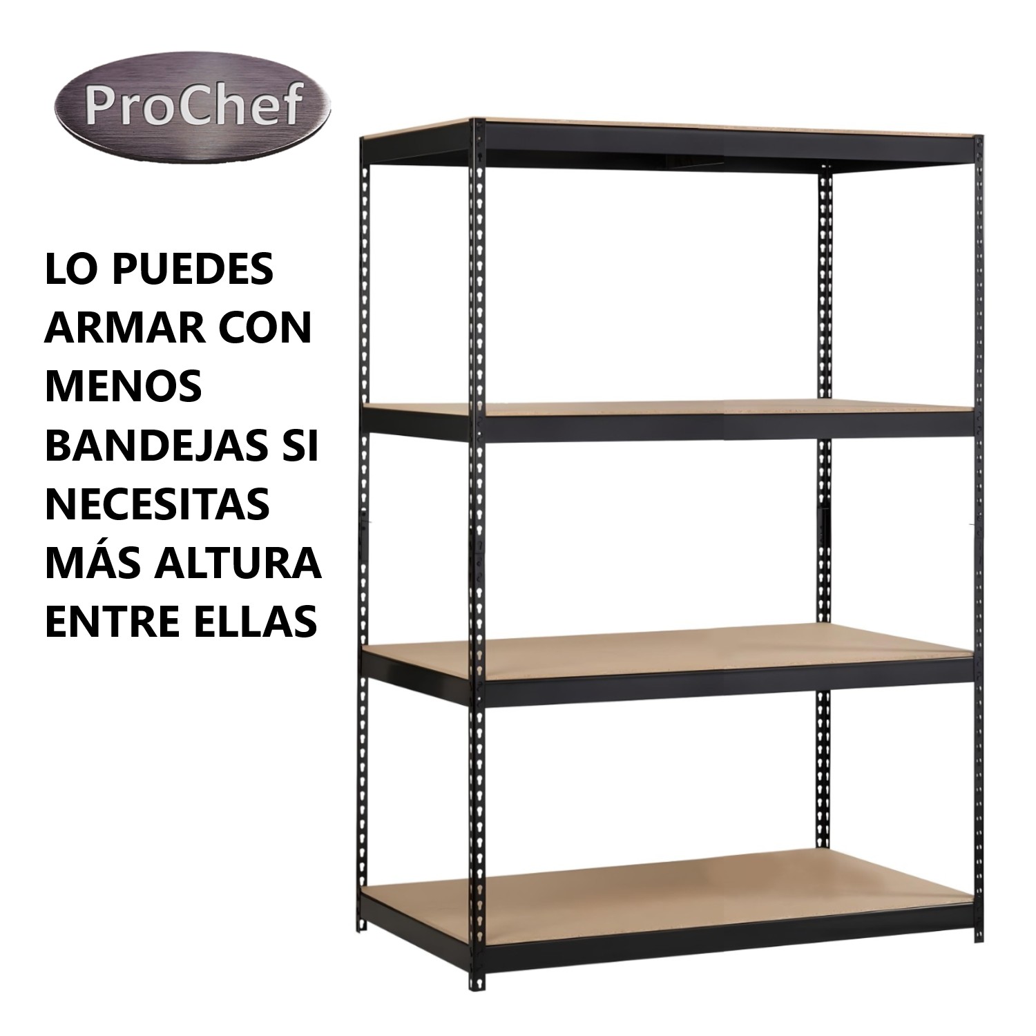 ESTANTE ACERO RANURADO 120X60X180 CM 5 BAND. 1375 KG - 4