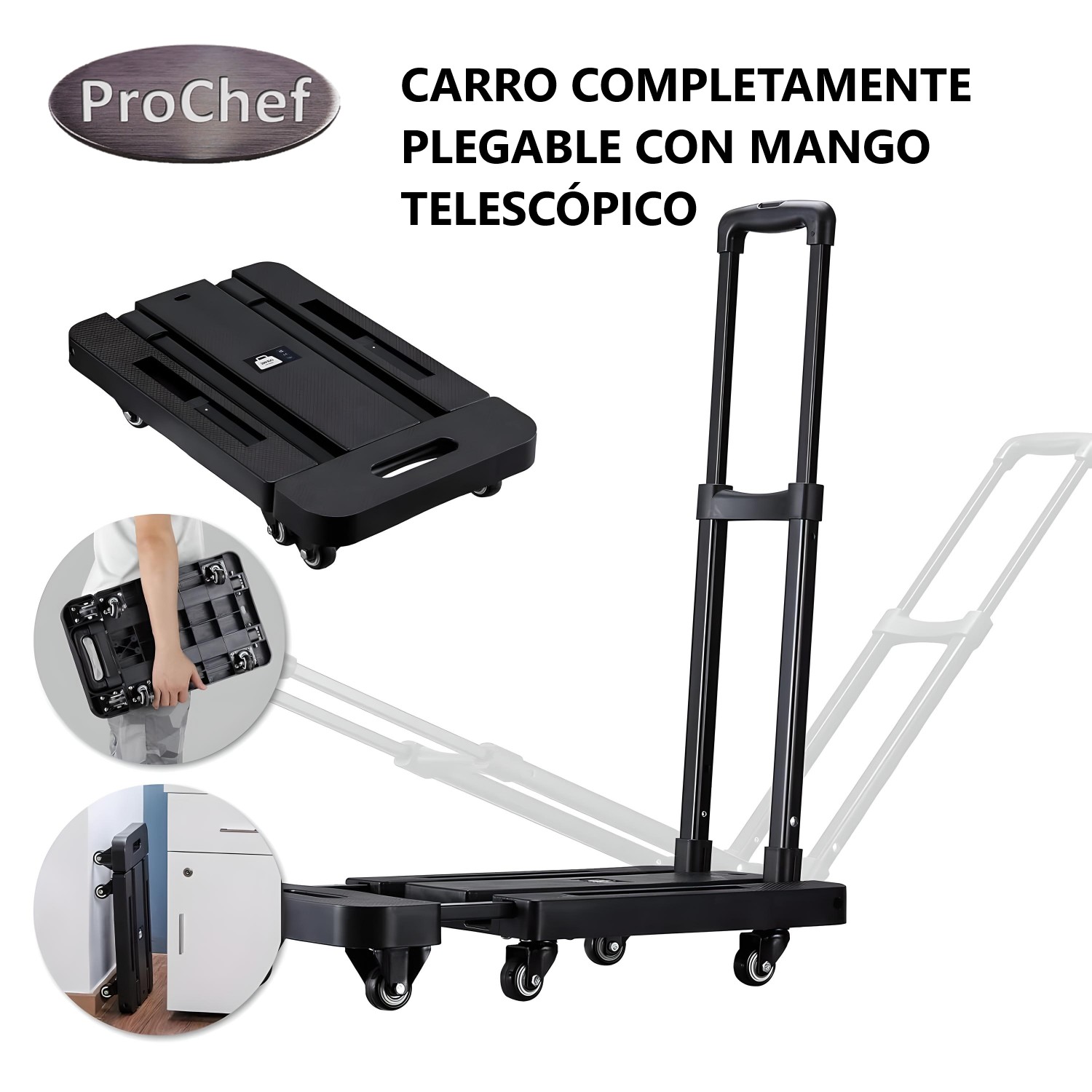 CARRO TRANSPORTADOR PLEGABLE 30X57 CM. CAPACIDAD 200K - 5