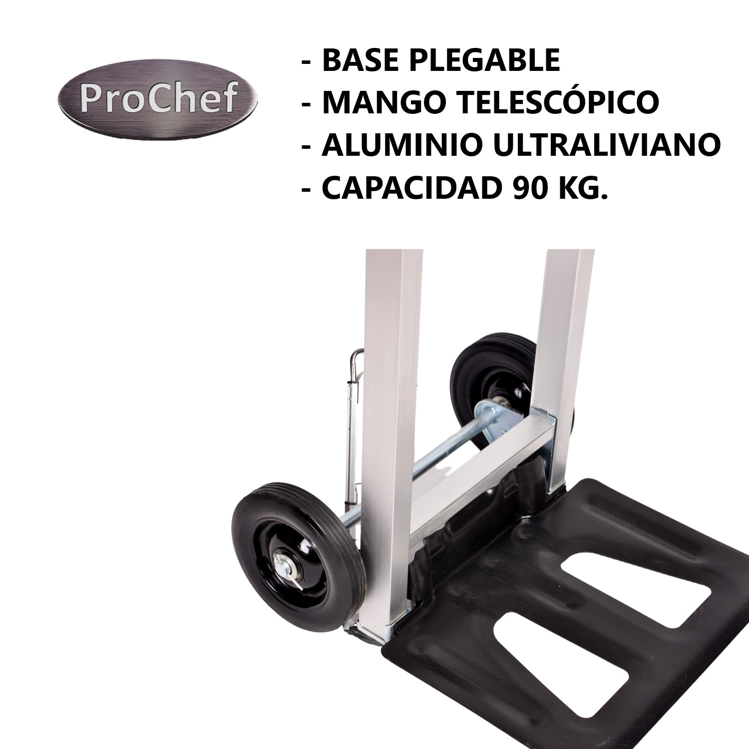 CARRO TRANSPORTADOR TIPO YEGUA PLEGABLE ALUMINIO 90 KG. - 3