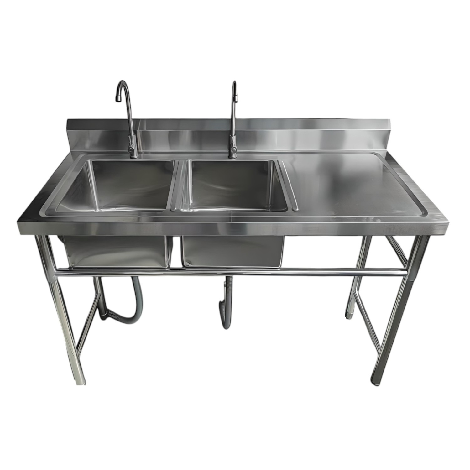 LAVAFONDOS DOBLE ACERO INOX. 150X60X90 CM. SECADOR DERECHO - 3