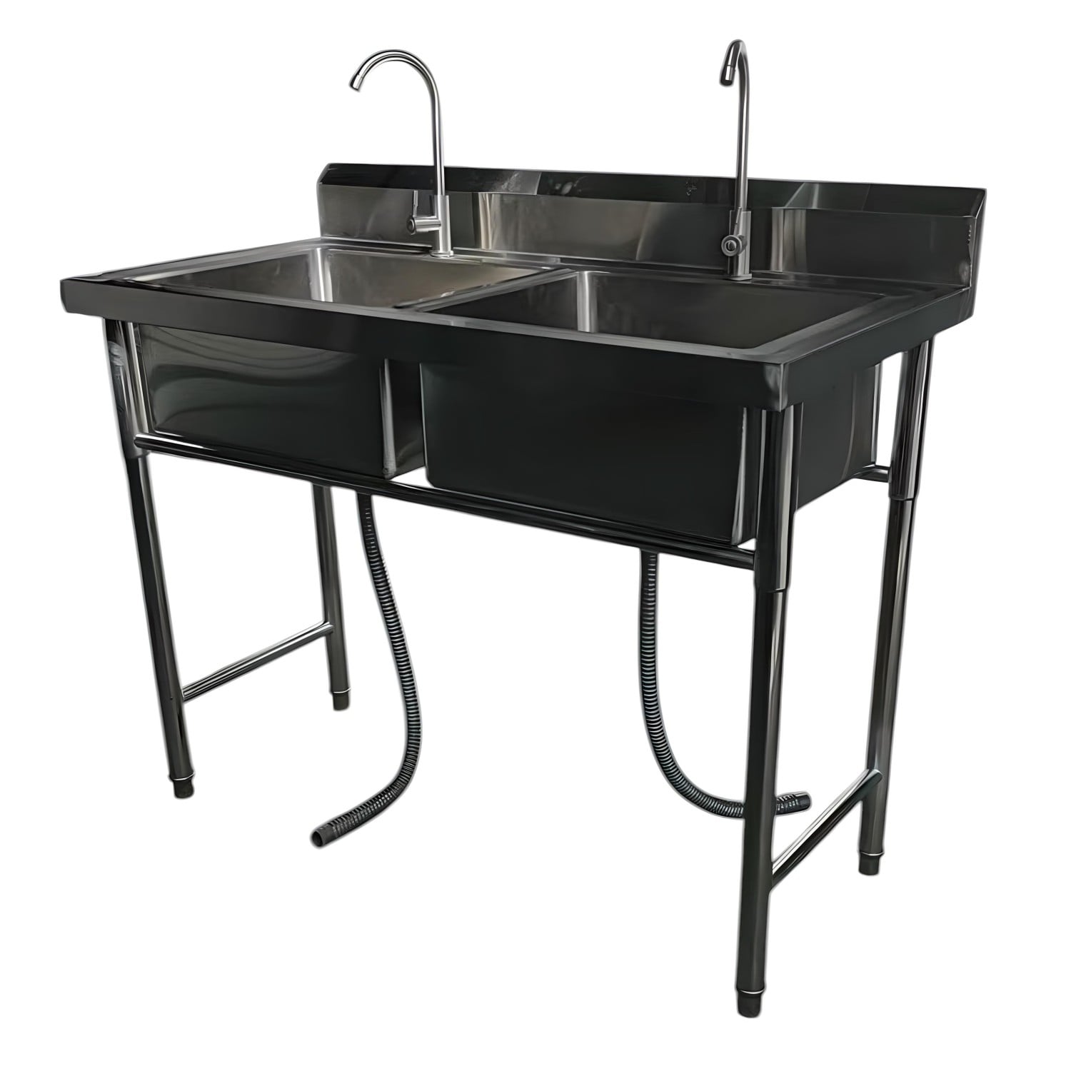 LAVAFONDOS DOBLE ACERO INOX. 120X60X90 CM. CON GRIFERIA - 1