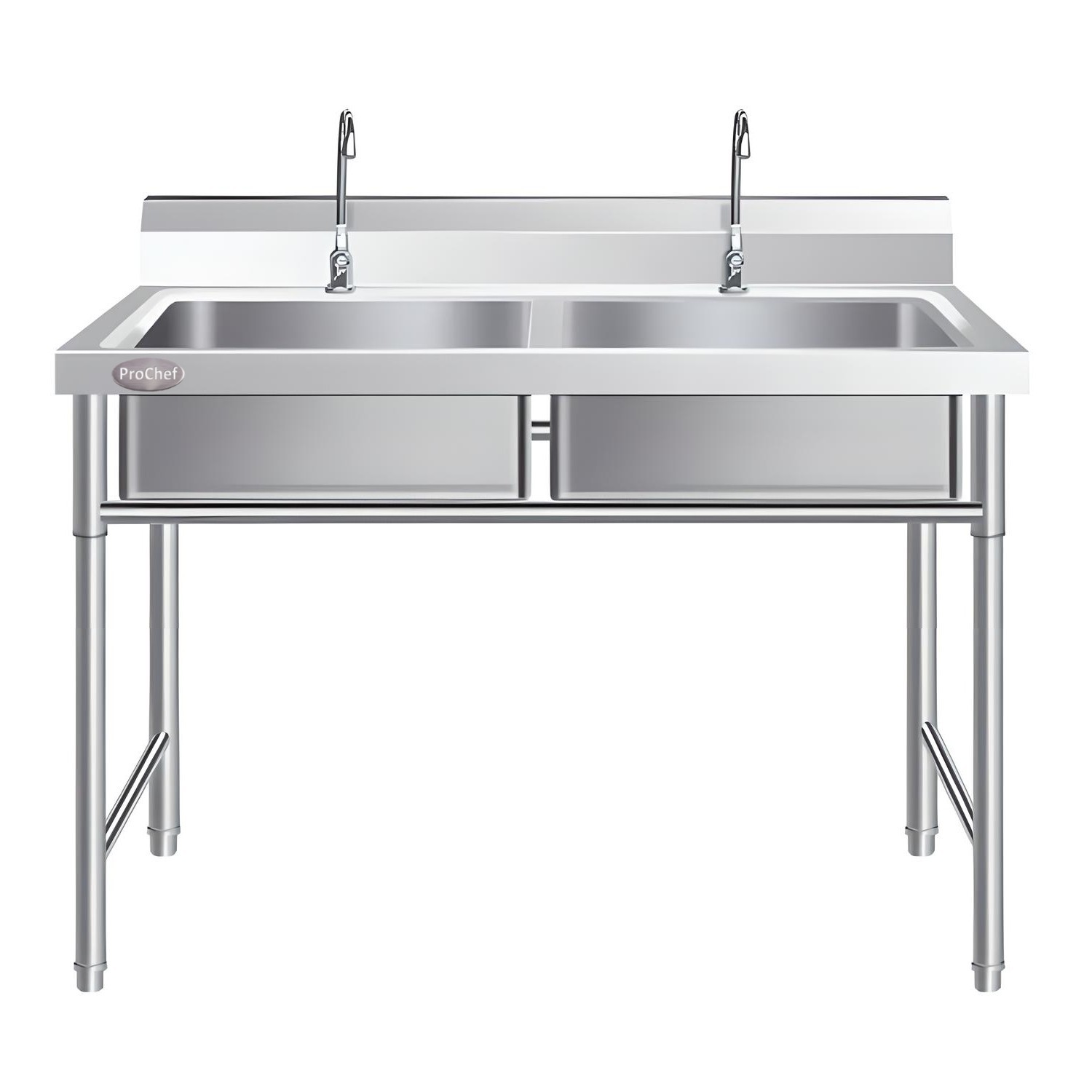LAVAFONDOS DOBLE ACERO INOX. 120X60X90 CM. CON GRIFERIA - 9