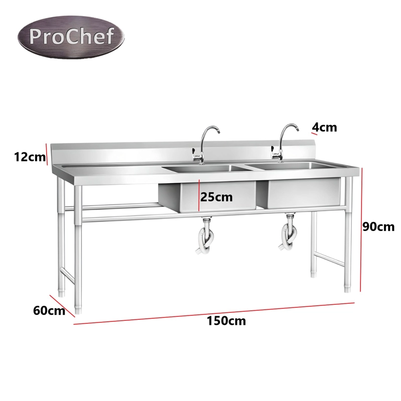 LAVAFONDOS DOBLE ACERO INOX. 150X60X90 CM. SECADOR IZQUIERDO - 8