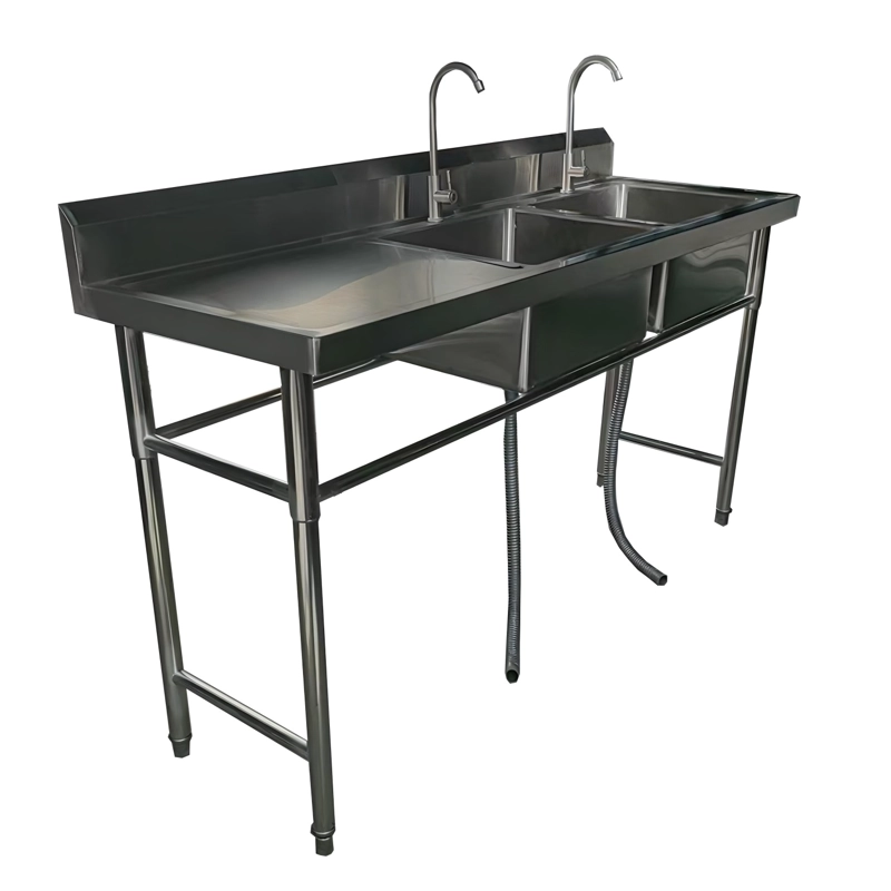 LAVAFONDOS DOBLE ACERO INOX. 180X60X90 CM. SECADOR IZQUIERDO - 3