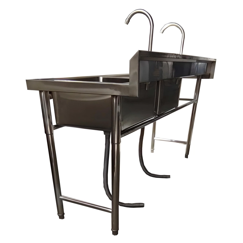 LAVAFONDOS DOBLE ACERO INOX. 180X60X90 CM. SECADOR IZQUIERDO - 8