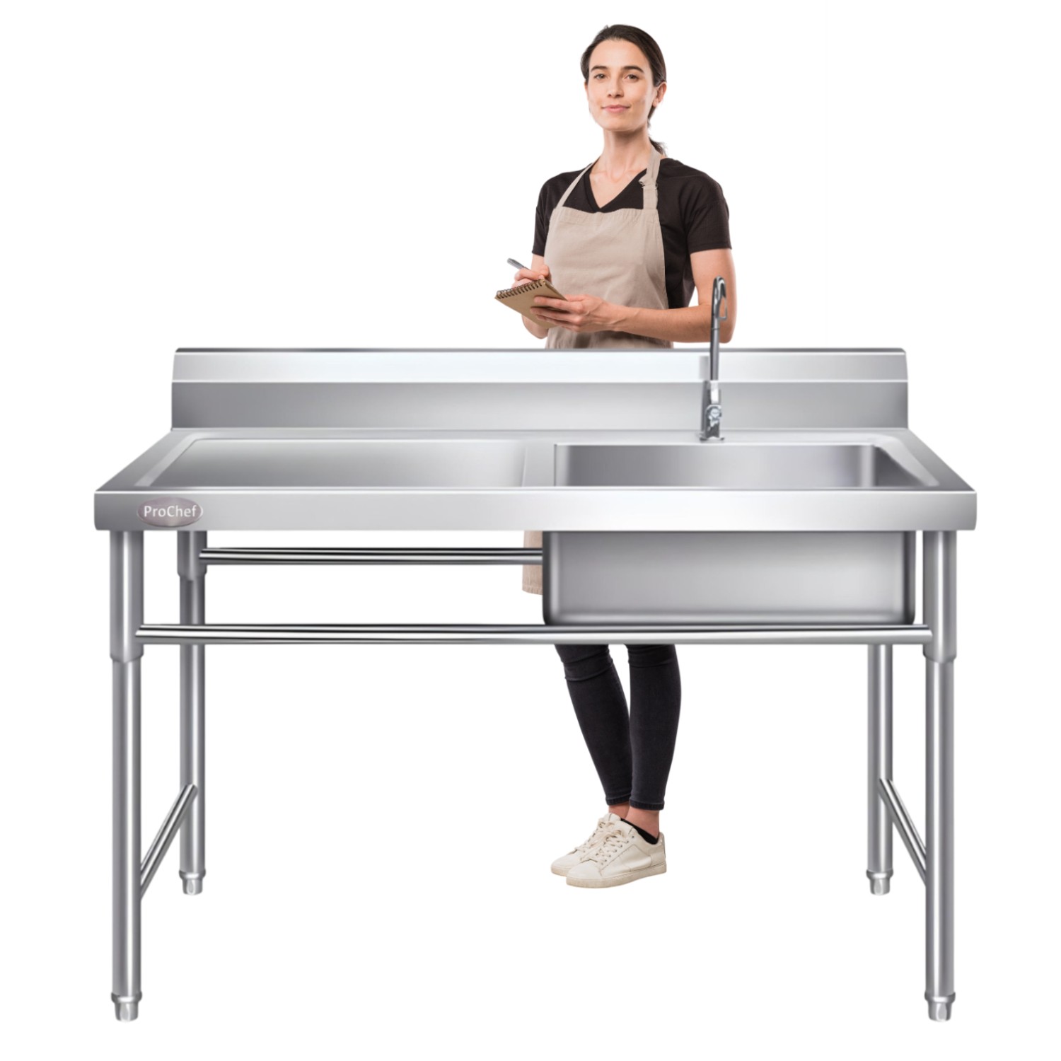 LAVAFONDOS ACERO INOX. 120X60X90 CM. SECADOR IZQUIERDO - 2