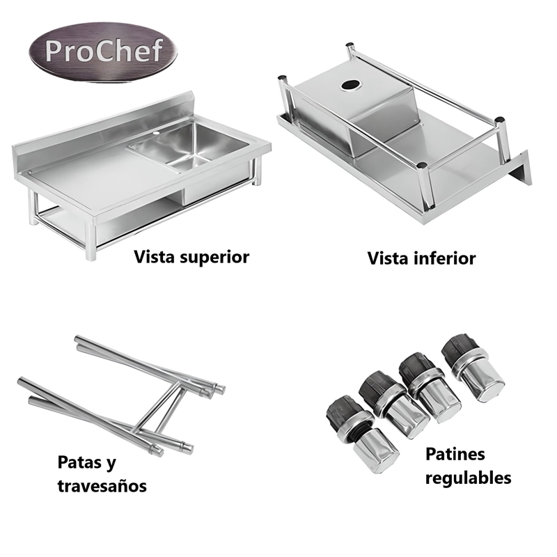 LAVAFONDOS ACERO INOX. 120X60X90 CM. SECADOR IZQUIERDO - 3