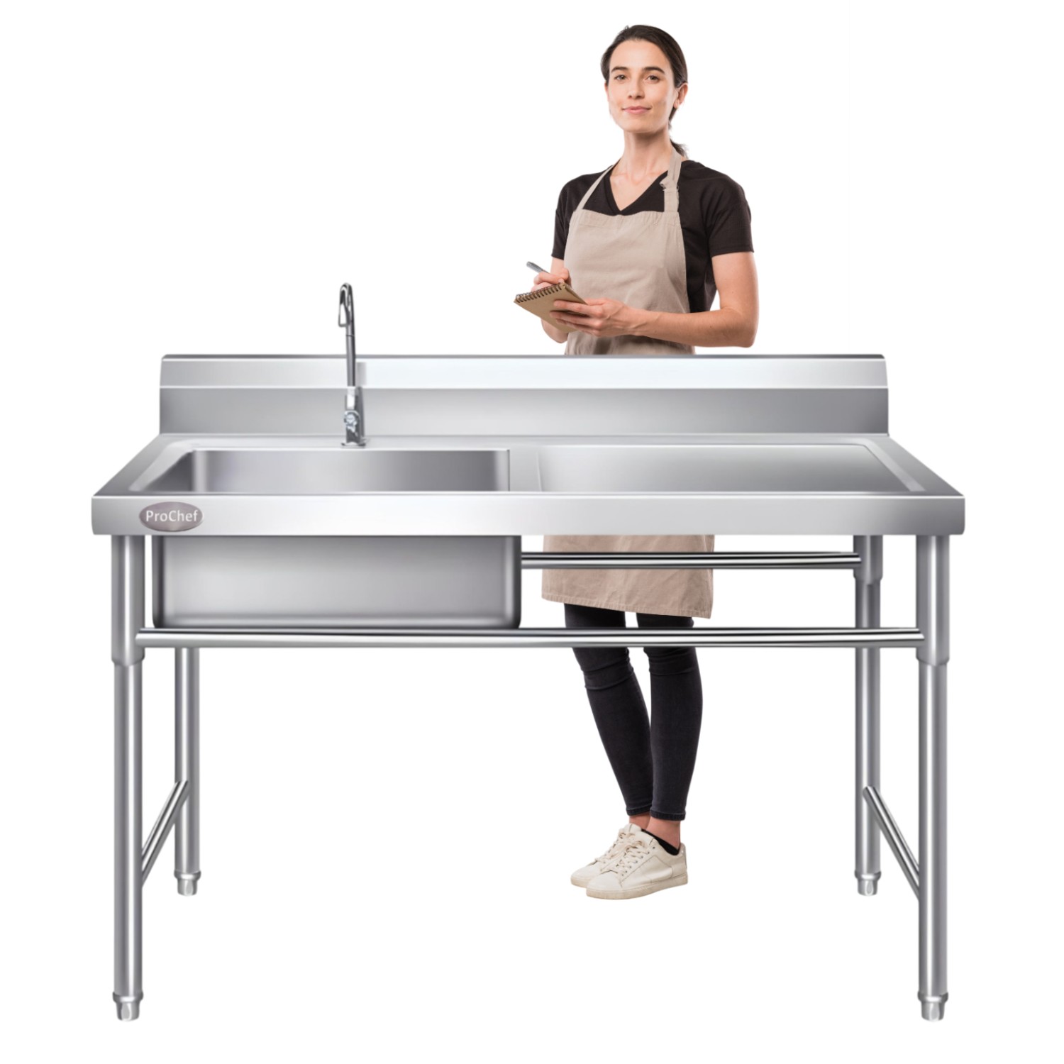 LAVAFONDOS ACERO INOX. 120X60X90 CM. SECADOR DERECHO - 2
