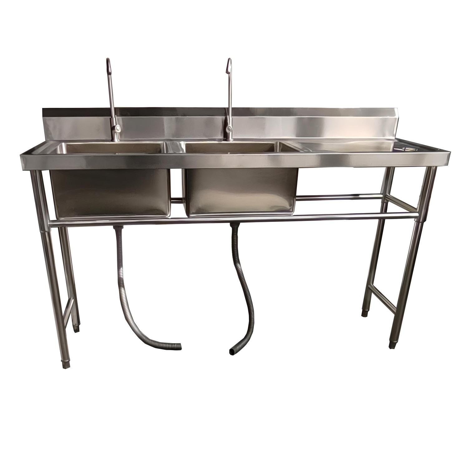 LAVAFONDOS DOBLE ACERO INOX. 175X60X90 CM. SECADOR DERECHO - 1