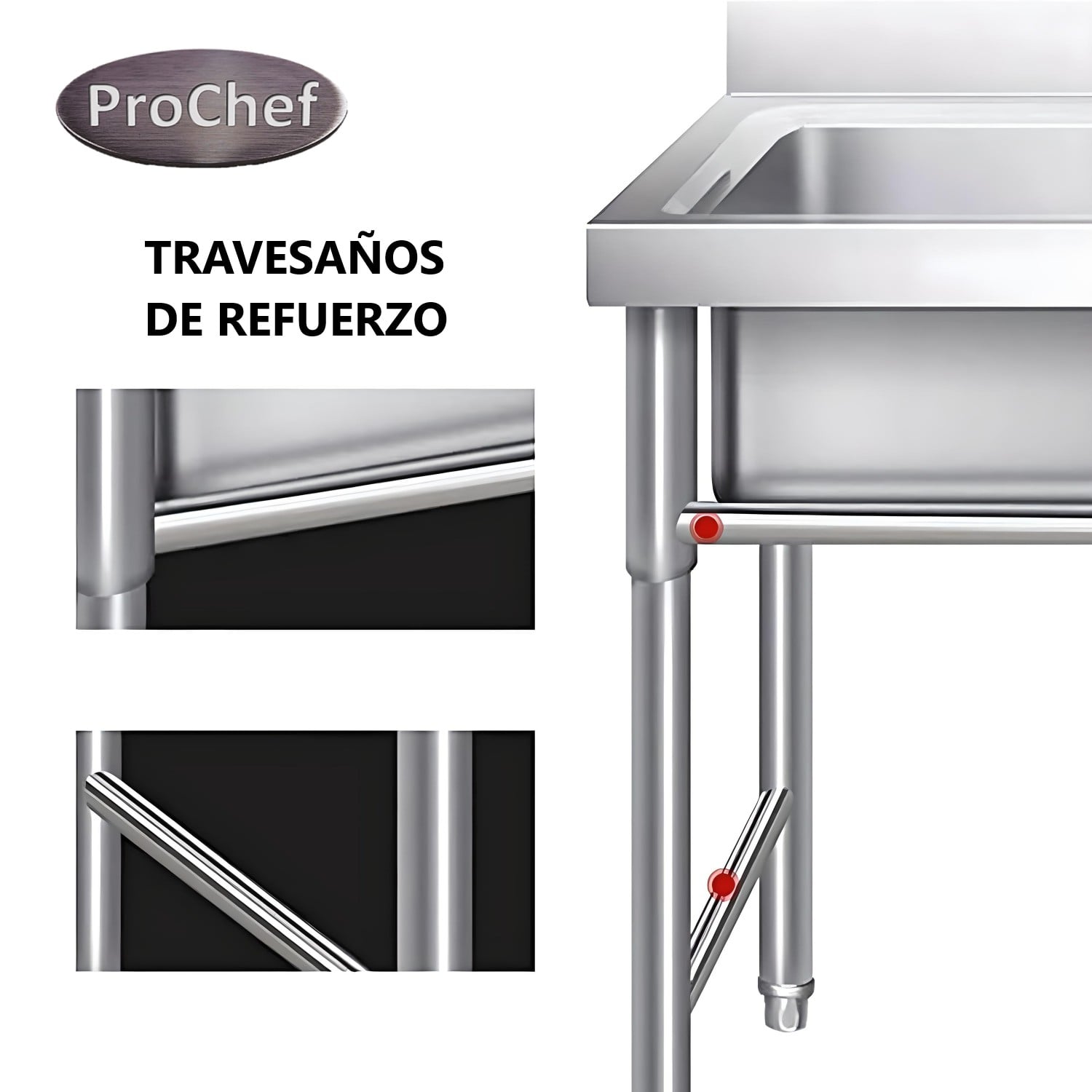 LAVAFONDOS DOBLE ACERO INOX. 175X60X90 CM. SECADOR DERECHO - 5