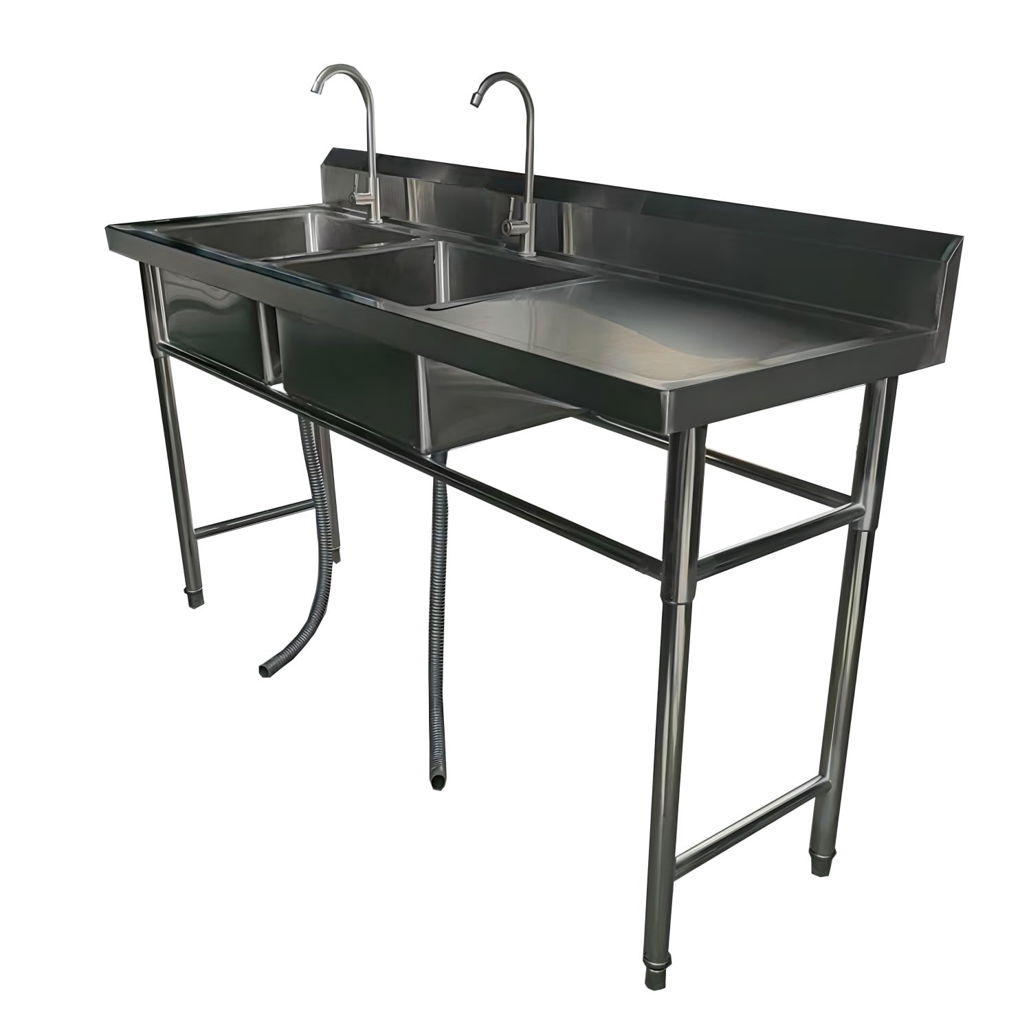 LAVAFONDOS DOBLE ACERO INOX. 175X60X90 CM. SECADOR DERECHO - 9