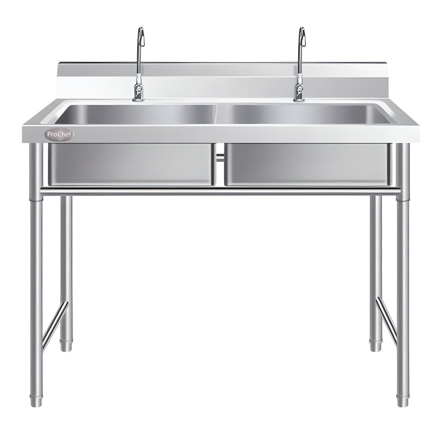LAVAFONDOS DOBLE ACERO INOX. 100X60X90 CM. CON GRIFERIA - 9