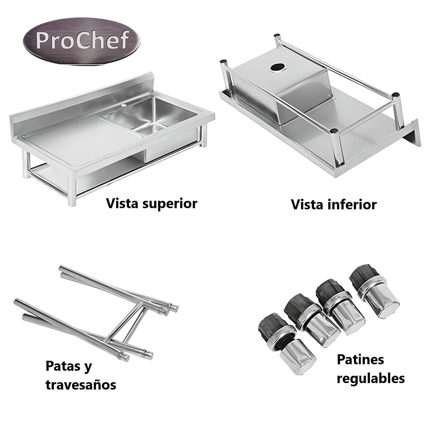 LAVAFONDOS ACERO INOX. 100X60X90 CM. SECADOR IZQUIERDO - 3
