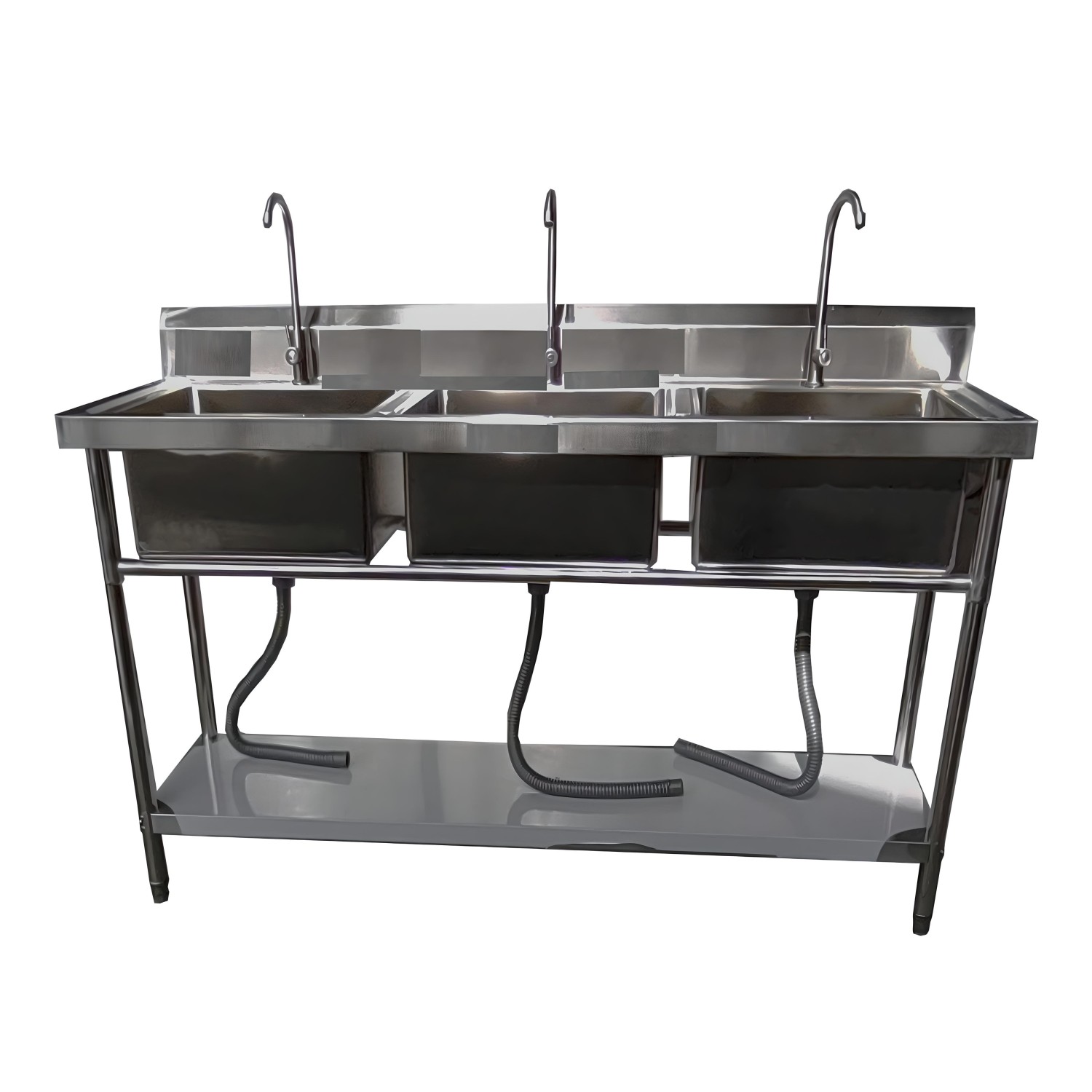 LAVAFONDOS TRIPLE ACERO INOX. 180X60X90 CM. - 9