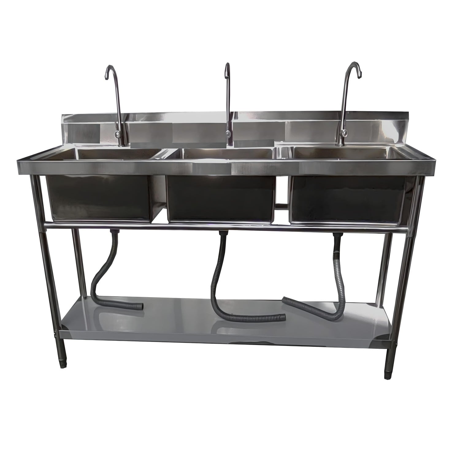LAVAFONDOS TRIPLE ACERO INOX. 150X60X90 CM. - 1