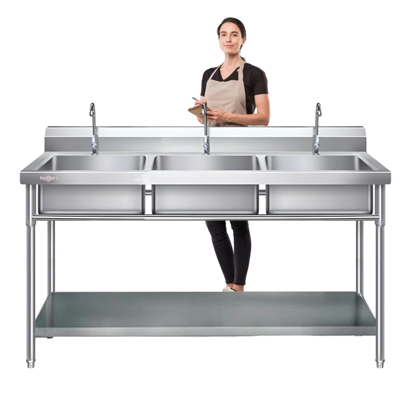 LAVAFONDOS TRIPLE ACERO INOX. 150X60X90 CM. - 2
