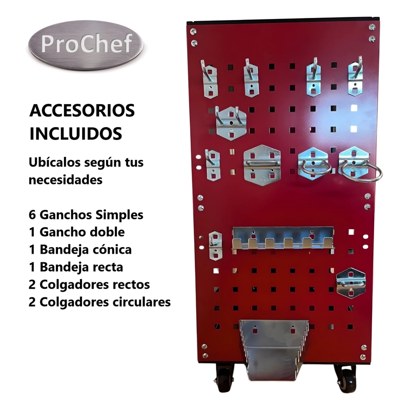 CARRO DE ACERO PARA HERRAMIENTAS SEMI CERRADO CON ACCESORIOS - 4